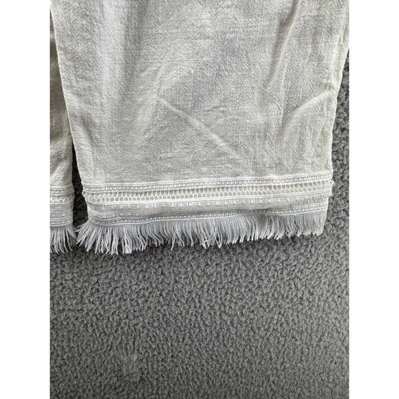 Urban Romantics Linen Capri Pants With Fringe Hem & Rope Tie Waist Size Medium - Picture 7 of 9